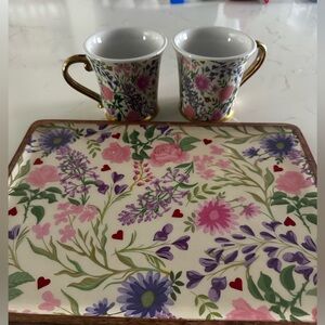 Bridgerton floral charcuterie board and Cup set
